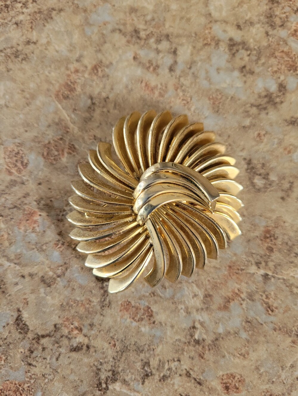 Vintage Swirl Gold-Tone Brooch